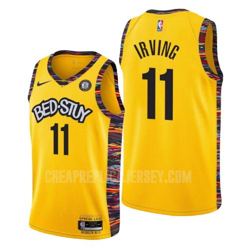 2019-20 men's brooklyn nets kyrie irving 11 yellow city edition replica jersey