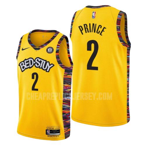 2019-20 men's brooklyn nets taurean prince 2 yellow city edition replica jersey