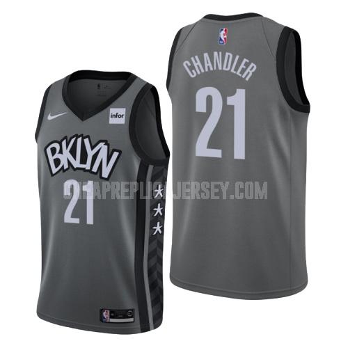 2019-20 men's brooklyn nets wilson chandler 21 gray statement replica jersey