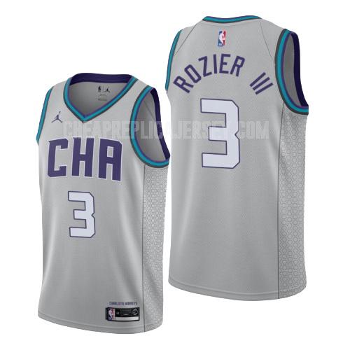 2019-20 men's charlotte hornets terry rozier 3 gray city edition replica jersey