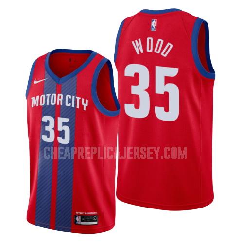 2019-20 men's detroit pistons christian wood 35 red city edition replica jersey