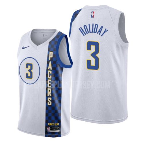 2019-20 men's indiana pacers aaron holiday 3 white city edition replica jersey