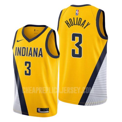 2019-20 men's indiana pacers aaron holiday 3 yellow statement replica jersey