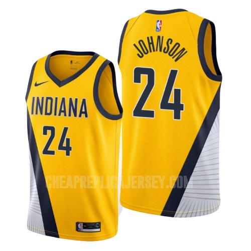 2019-20 men's indiana pacers alize johnson 24 yellow statement replica jersey