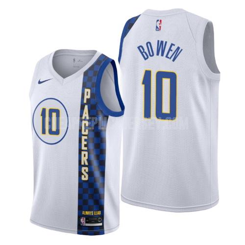 2019-20 men's indiana pacers brian bowen 10 white city edition replica jersey