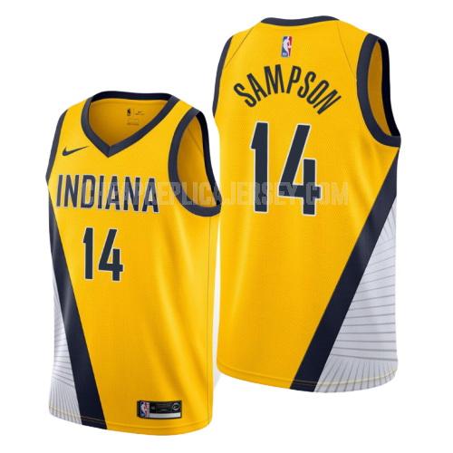2019-20 men's indiana pacers jakarr sampson 14 yellow statement replica jersey