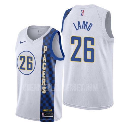 2019-20 men's indiana pacers jeremy lamb 26 white city edition replica jersey