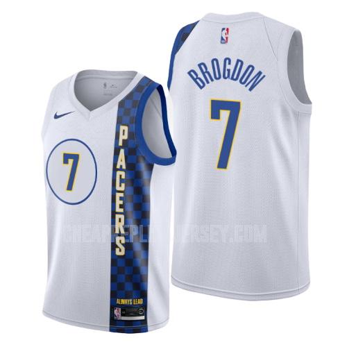 2019-20 men's indiana pacers malcolm brogdon 7 white city edition replica jersey