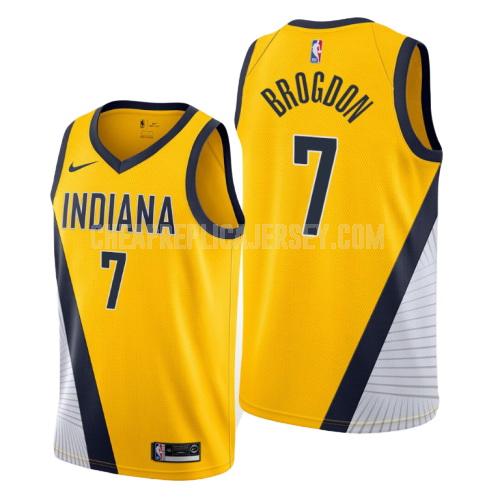 2019-20 men's indiana pacers malcolm brogdon 7 yellow statement replica jersey