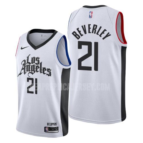 2019-20 men's los angeles clippers patrick beverley 21 white city edition replica jersey