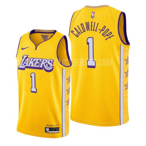 2019-20 men's los angeles lakers kentavious caldwell-pope 1 yellow city edition replica jersey