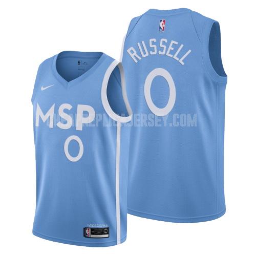 2019-20 men's minnesota timberwolves d'angelo russell 0 blue city edition replica jersey
