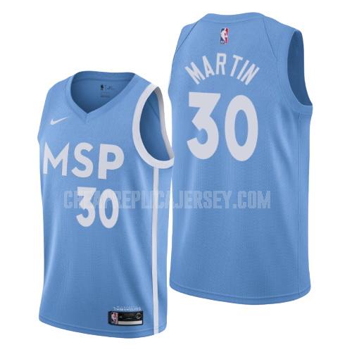2019-20 men's minnesota timberwolves kelan martin 30 blue city edition replica jersey