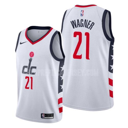 2019-20 men's washington wizards moritz wagner 21 white city edition replica jersey
