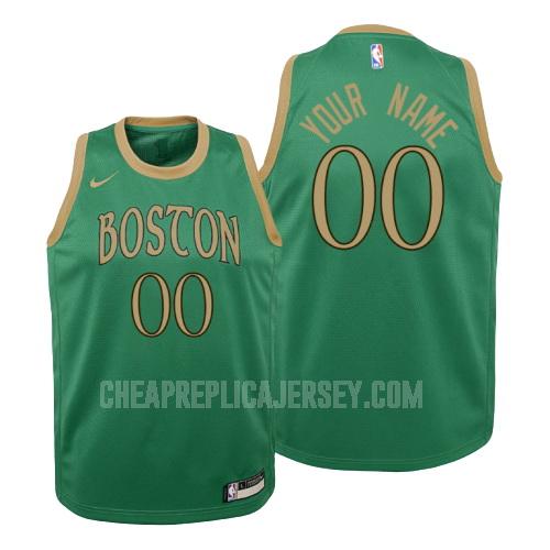 2019-20 youth boston celtics custom green white number replica jersey