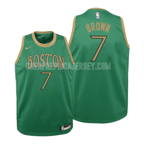 2019-20 youth boston celtics jaylen brown 7 green white number replica jersey
