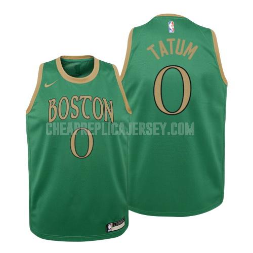 2019-20 youth boston celtics jayson tatum 0 green white number replica jersey