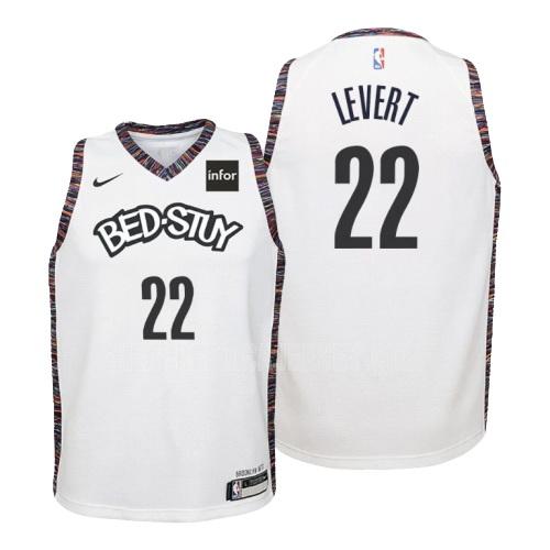 2019-20 youth brooklyn nets caris levert 22 white city edition replica jersey