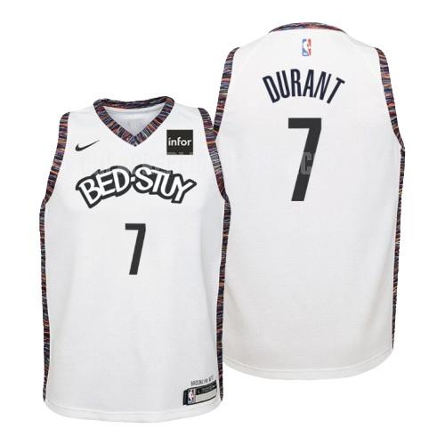 2019-20 youth brooklyn nets kevin durant 7 white city edition replica jersey
