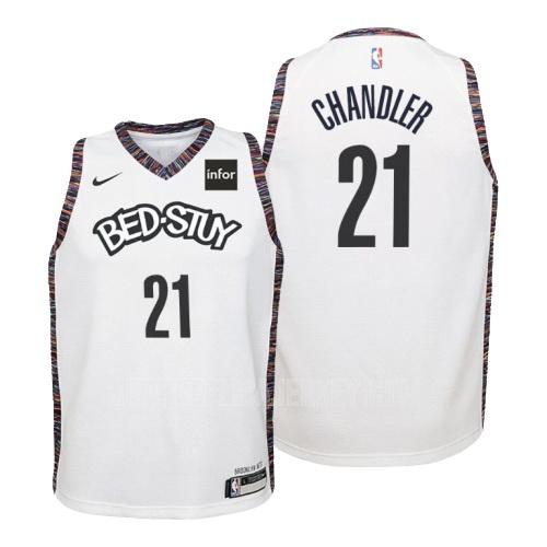 2019-20 youth brooklyn nets wilson chandler 21 white city edition replica jersey