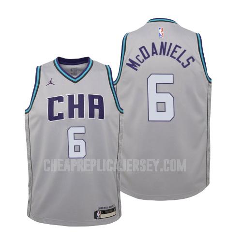 2019-20 youth charlotte hornets jalen mcdaniels 6 gray city edition replica jersey