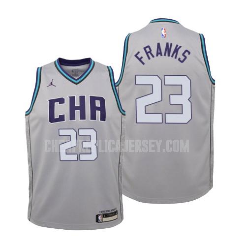 2019-20 youth charlotte hornets robert franks 23 gray city edition replica jersey