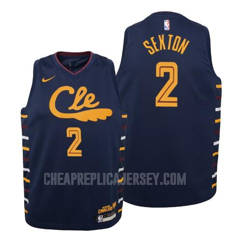 2019-20 youth cleveland cavaliers collin sexton 2 navy city edition replica jersey