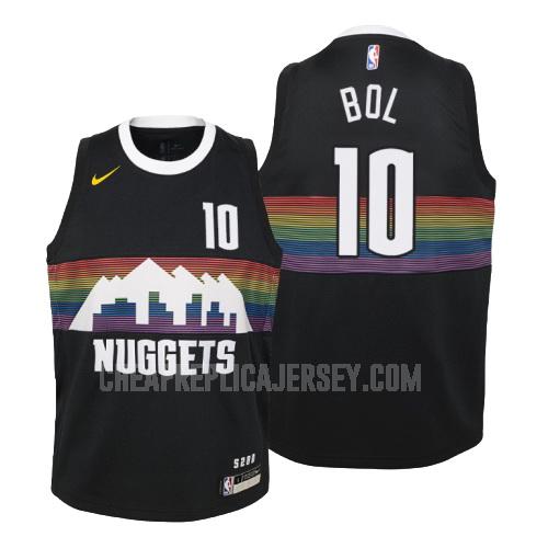 2019-20 youth denver nuggets bol bol 10 black city edition replica jersey