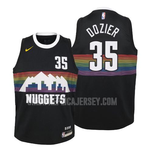 2019-20 youth denver nuggets p j dozier 35 black city edition replica jersey