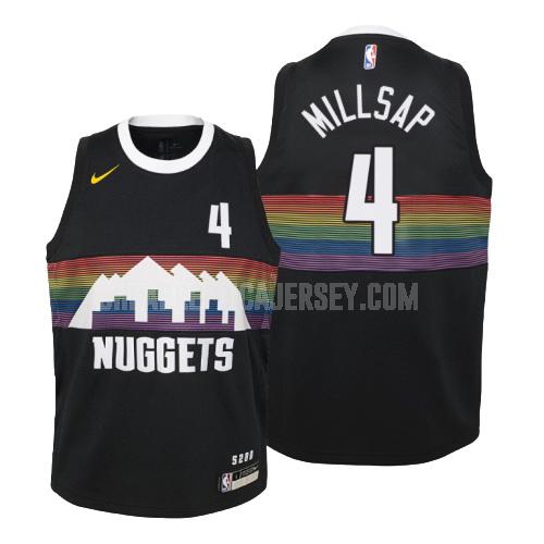 2019-20 youth denver nuggets paul millsap 4 black city edition replica jersey