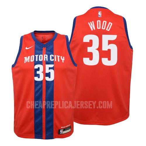 2019-20 youth detroit pistons christian wood 35 red city edition replica jersey