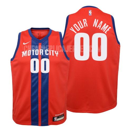 2019-20 youth detroit pistons custom red city edition replica jersey