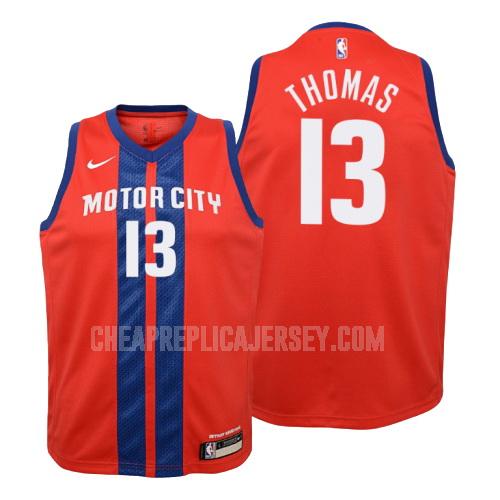 2019-20 youth detroit pistons khyri thomas 13 red city edition replica jersey
