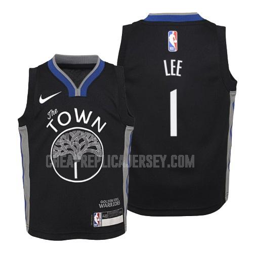 2019-20 youth golden state warriors damion lee 1 black city edition replica jersey