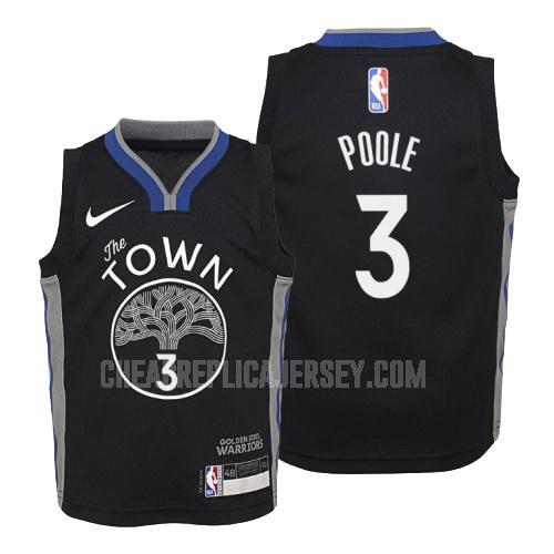 2019-20 youth golden state warriors jordan poole 3 black city edition replica jersey