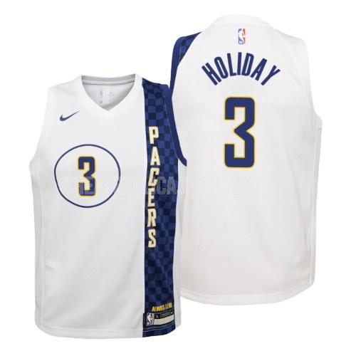 2019-20 youth indiana pacers aaron holiday 3 white city edition replica jersey