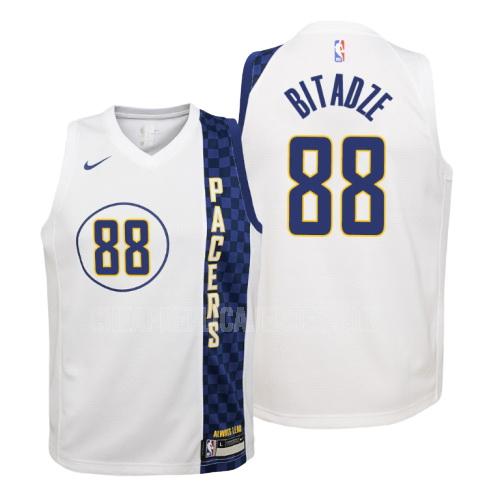 2019-20 youth indiana pacers goga bitadze 88 white city edition replica jersey