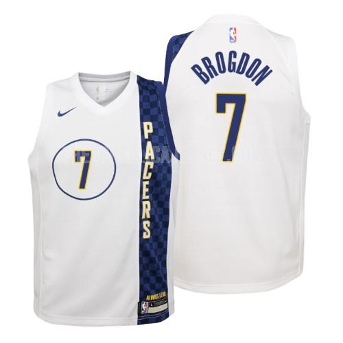 2019-20 youth indiana pacers malcolm brogdon 7 white city edition replica jersey