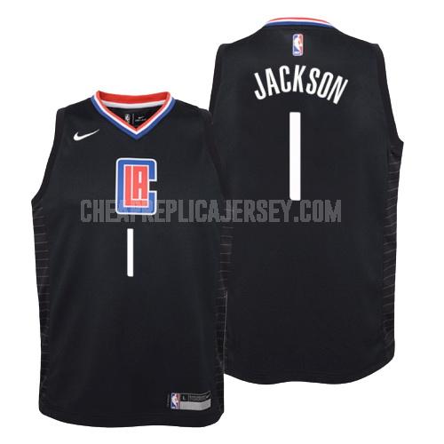 2019-20 youth los angeles clippers reggie jackson 1 black statement replica jersey