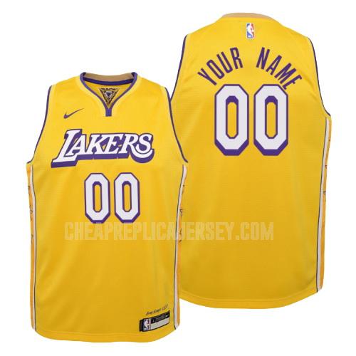2019-20 youth los angeles lakers custom yellow city edition replica jersey