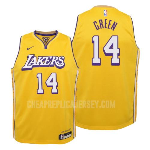 2019-20 youth los angeles lakers danny green 14 yellow city edition replica jersey