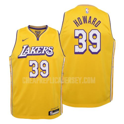 2019-20 youth los angeles lakers dwight howard 39 yellow city edition replica jersey