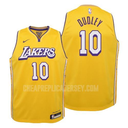 2019-20 youth los angeles lakers jared dudley 10 yellow city edition replica jersey