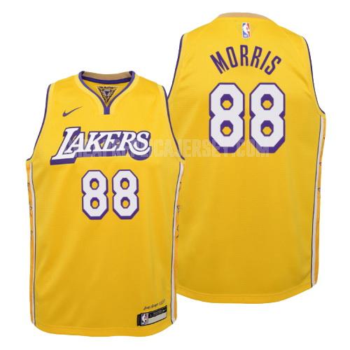 2019-20 youth los angeles lakers markieff morris 88 yellow city edition replica jersey