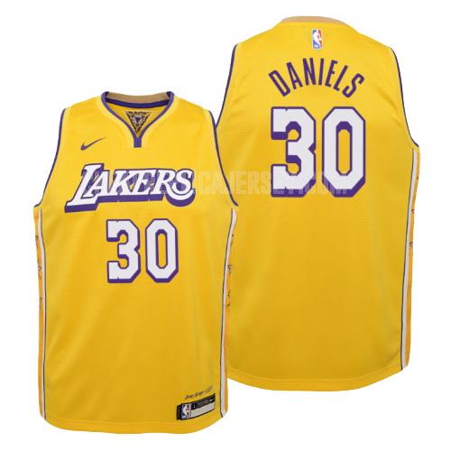 2019-20 youth los angeles lakers troy daniels 30 yellow city edition replica jersey