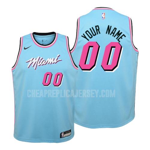 2019-20 youth miami heat custom blue city edition replica jersey