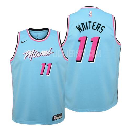 2019-20 youth miami heat dion waiters 11 blue city edition replica jersey