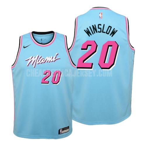 2019-20 youth miami heat justise winslow 20 blue city edition replica jersey