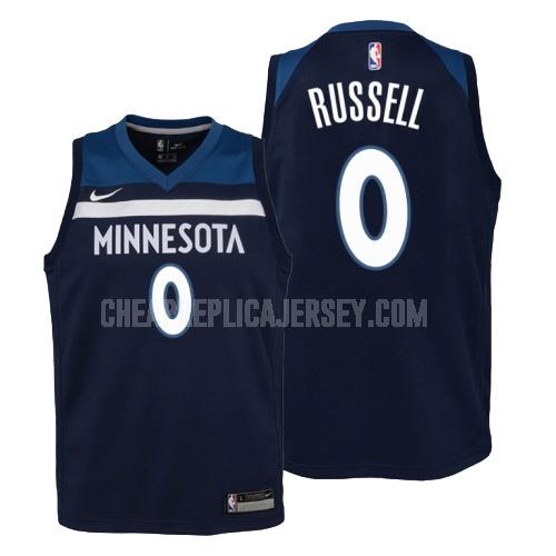 2019-20 youth minnesota timberwolves d'angelo russell 0 navy icon replica jersey