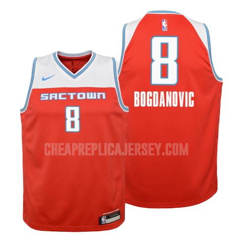2019-20 youth sacramento kings bogdan bogdanovic 8 red city edition replica jersey